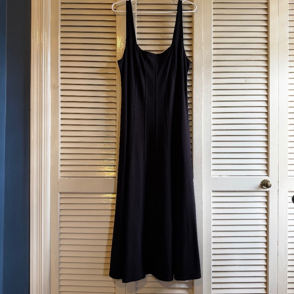 Loft Ponte seamed Fit & Flare Midi Dress